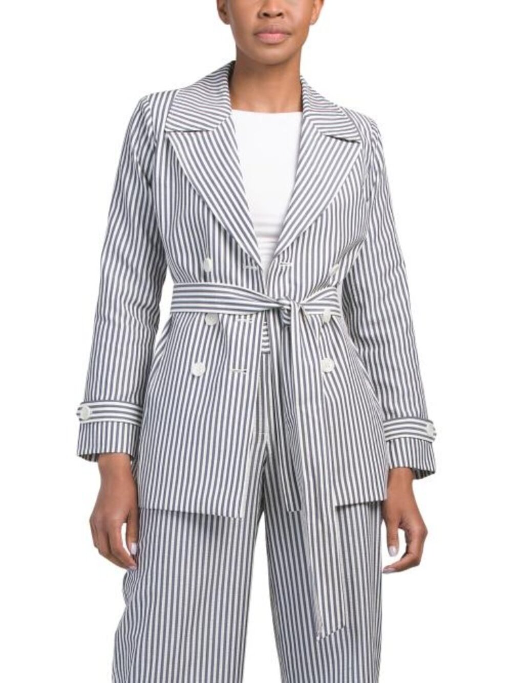 TAHARI ASL Seersucker Wrap Jacket